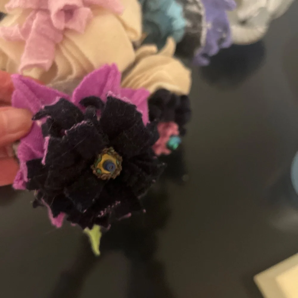 Handmade felt flowers with vase
